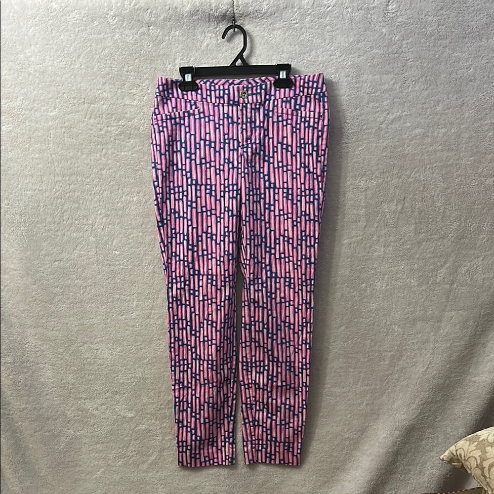 Lilly Pulitzer Pink and Blue Cropped Pants